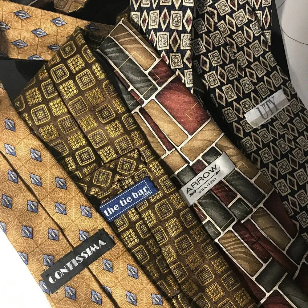 Vintage Ties Tie Neckwear Mens Necktie Office Arrow Seacrest Geometric Abstract